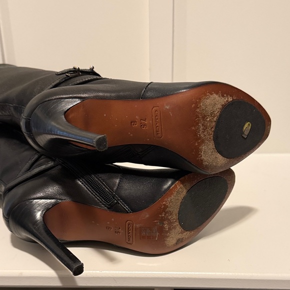 Coach Black Heeled Knee-High Boots - Picture 4 of 4